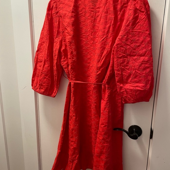 Cherry red Gap eyelet wrap dress, BNWT! - Picture 2 of 5